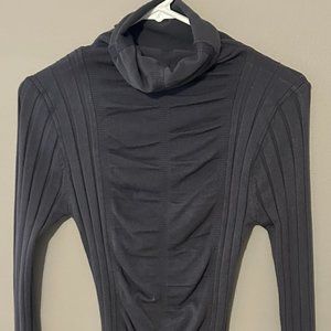 Charcoal ruching light sweater